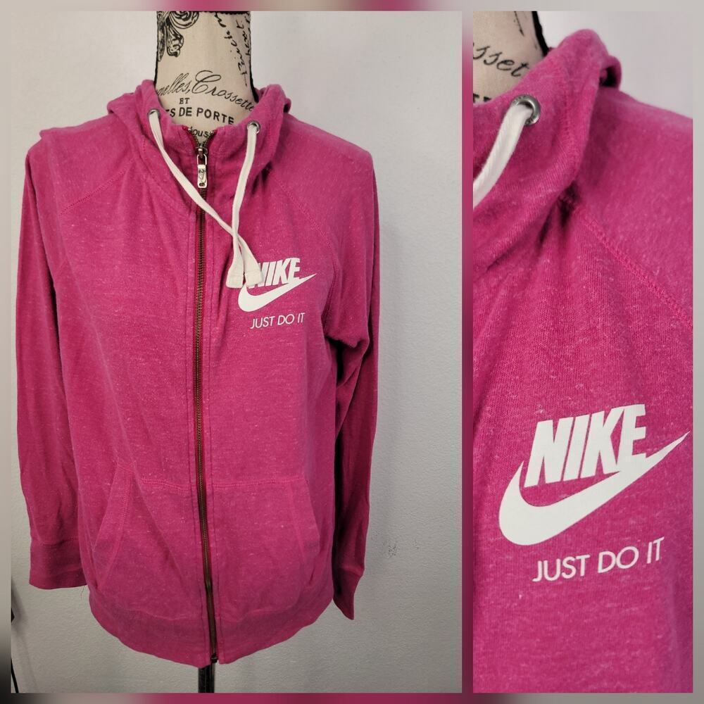 NIKE Sportwear Hoodie Women's SZ M Gym Hooded Zip Up Sweatshirt 883729-607